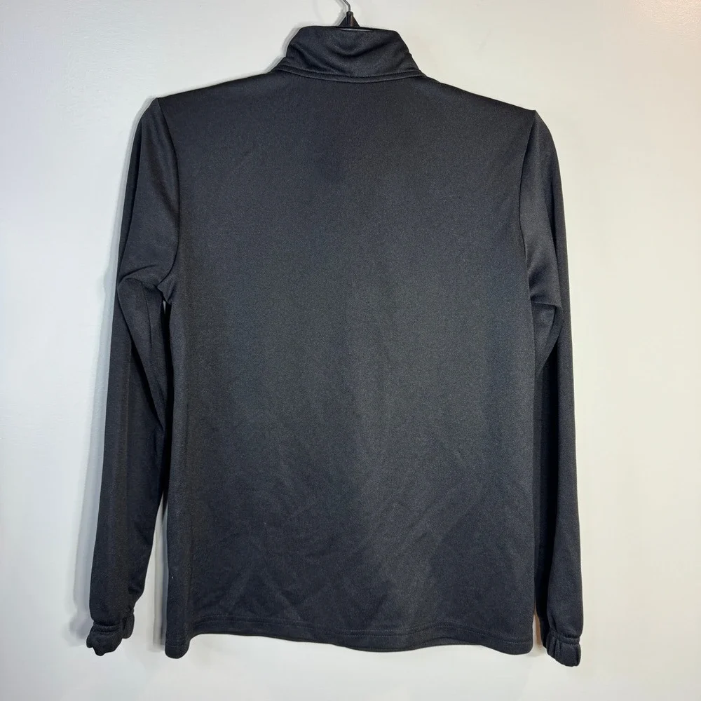 Adidas Black‎ Climalite Long Sleeve Quarter Zip Pullover Top Kids Size M Y11-12
